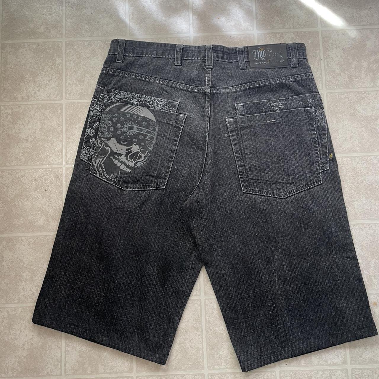 ️DEPOP PAYMENT ONLY ️ Y2k Jean shorts with skull... - Depop