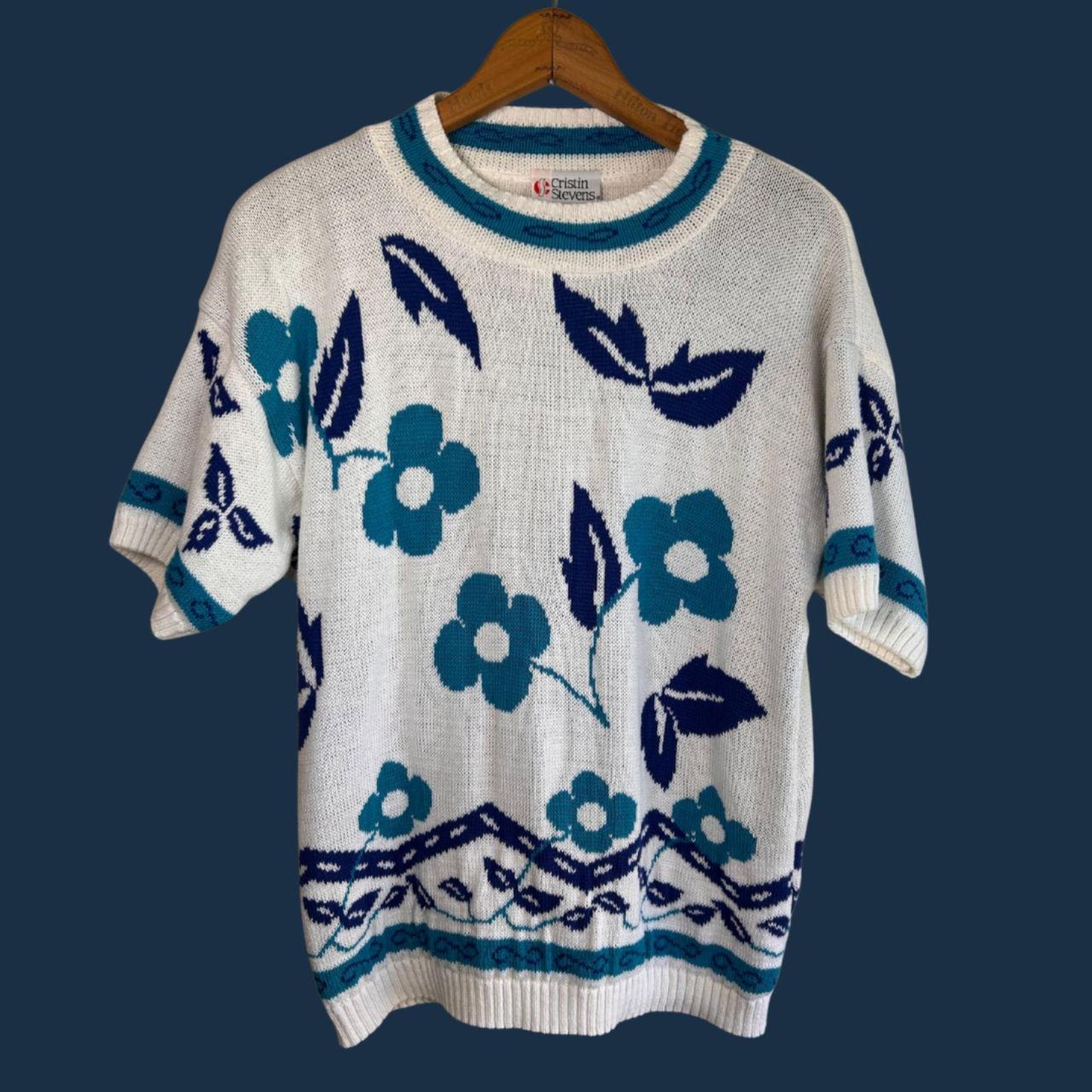 Source Unknown Women's Sweater - White/Multi - M … - image 1