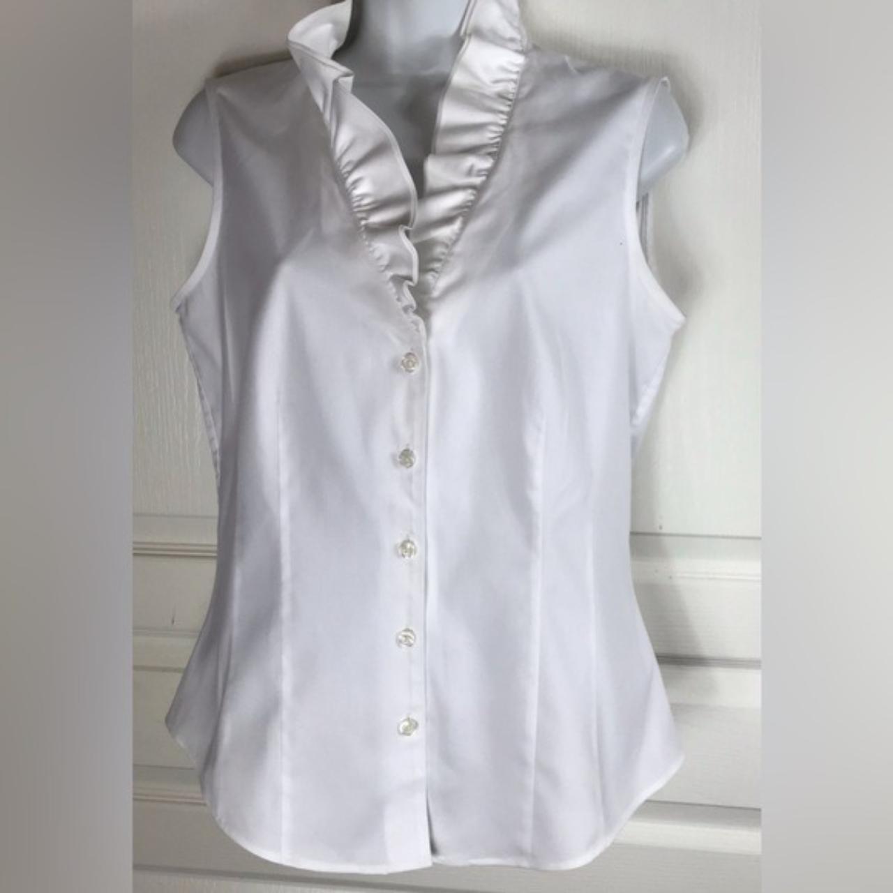 Brooks Brothers Women's White Blouse | Depop