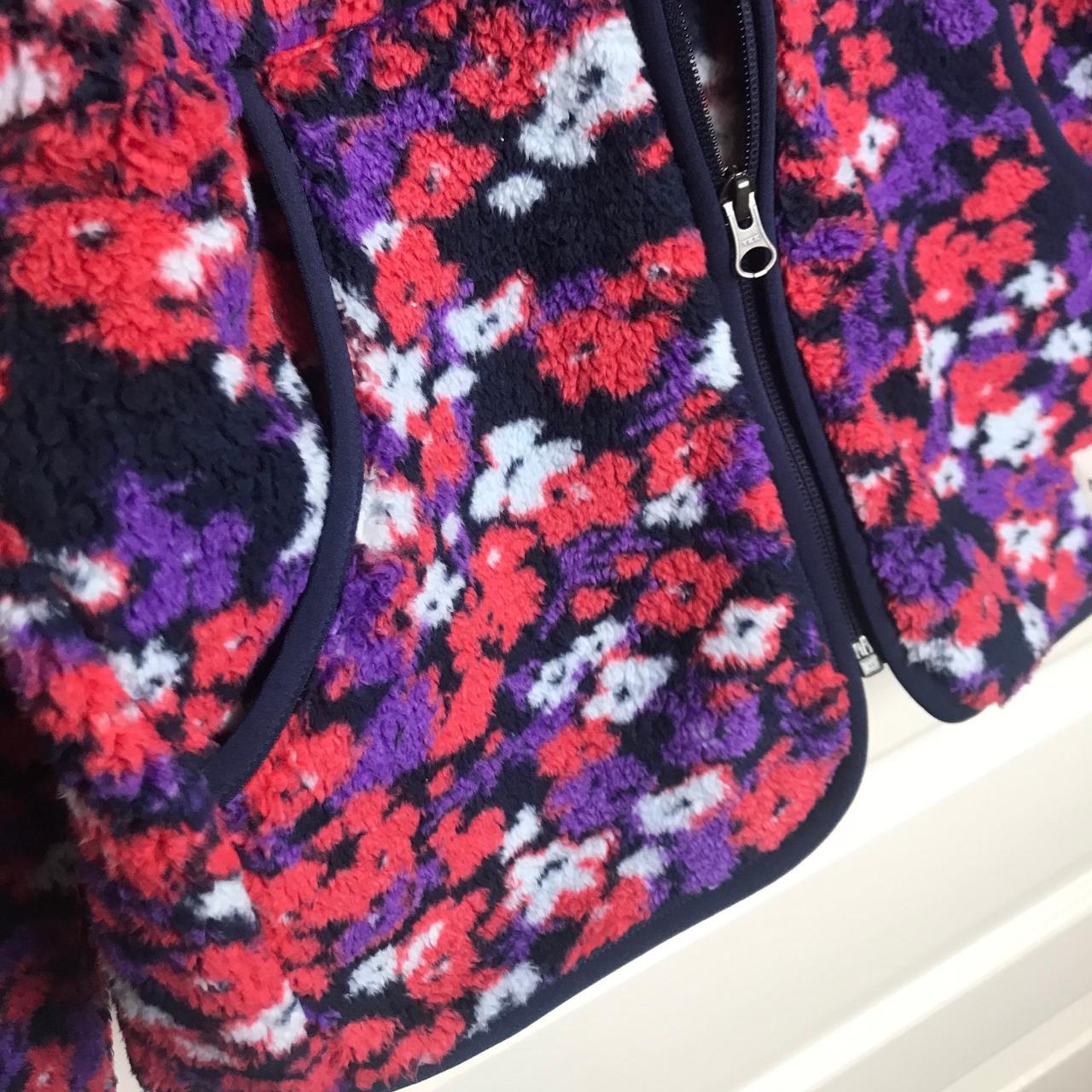 North Face Big Girls fleece jacket zip up floral... Depop