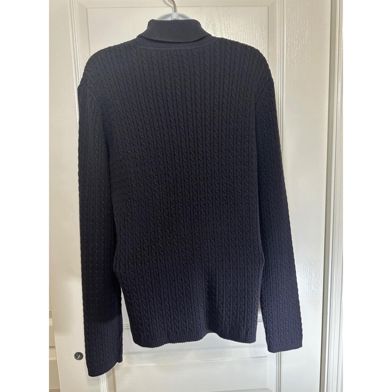 Anne Klein Cable Knit Turtleneck Sweater Black Long... - Depop