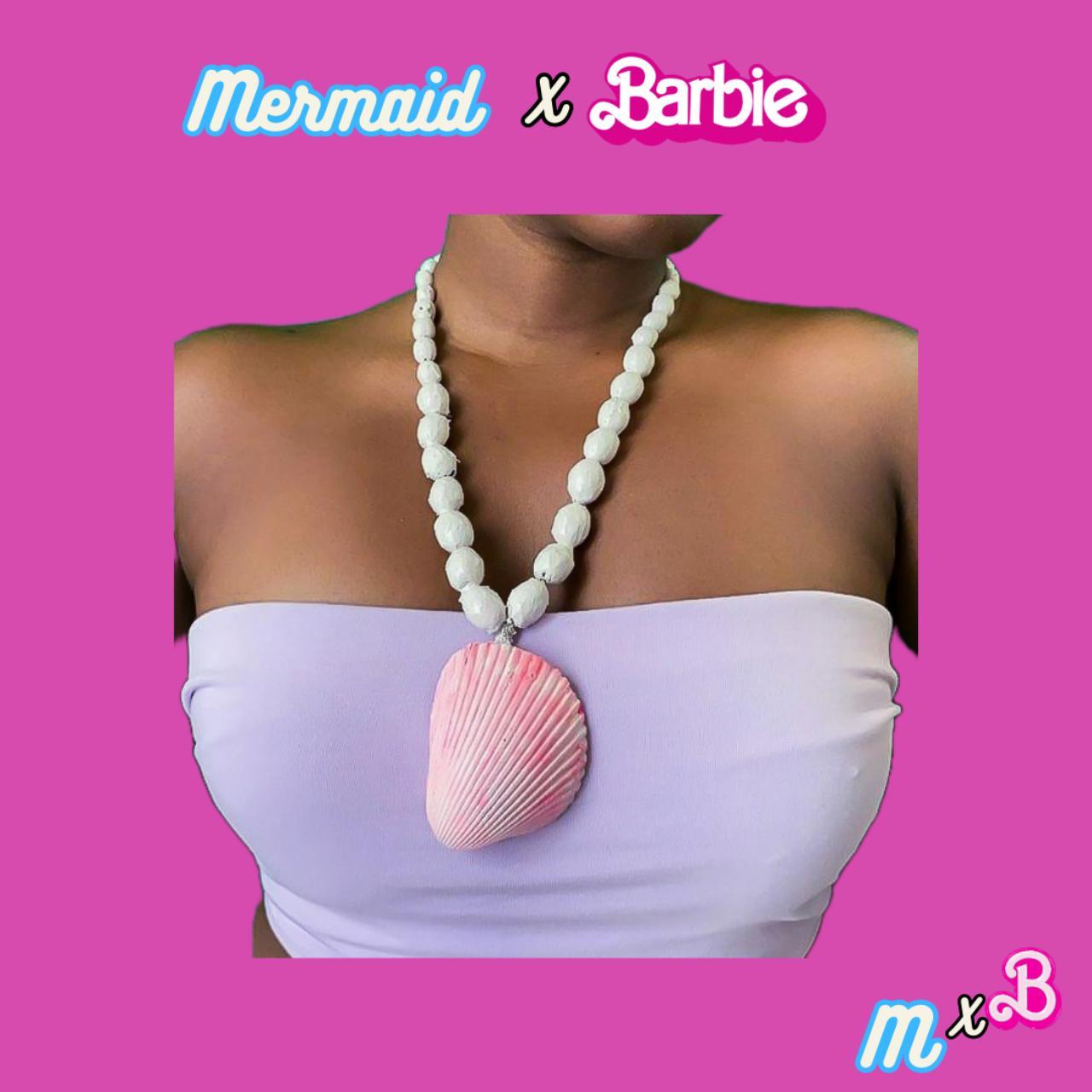Pink Seashell Barbie Necklace a barbie... Depop
