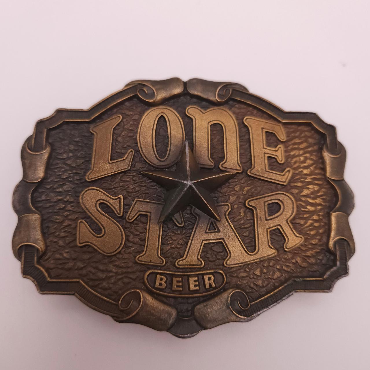 Lone Star Beer Brass Belt Buckle 1975 Bergamot Brass. Depop