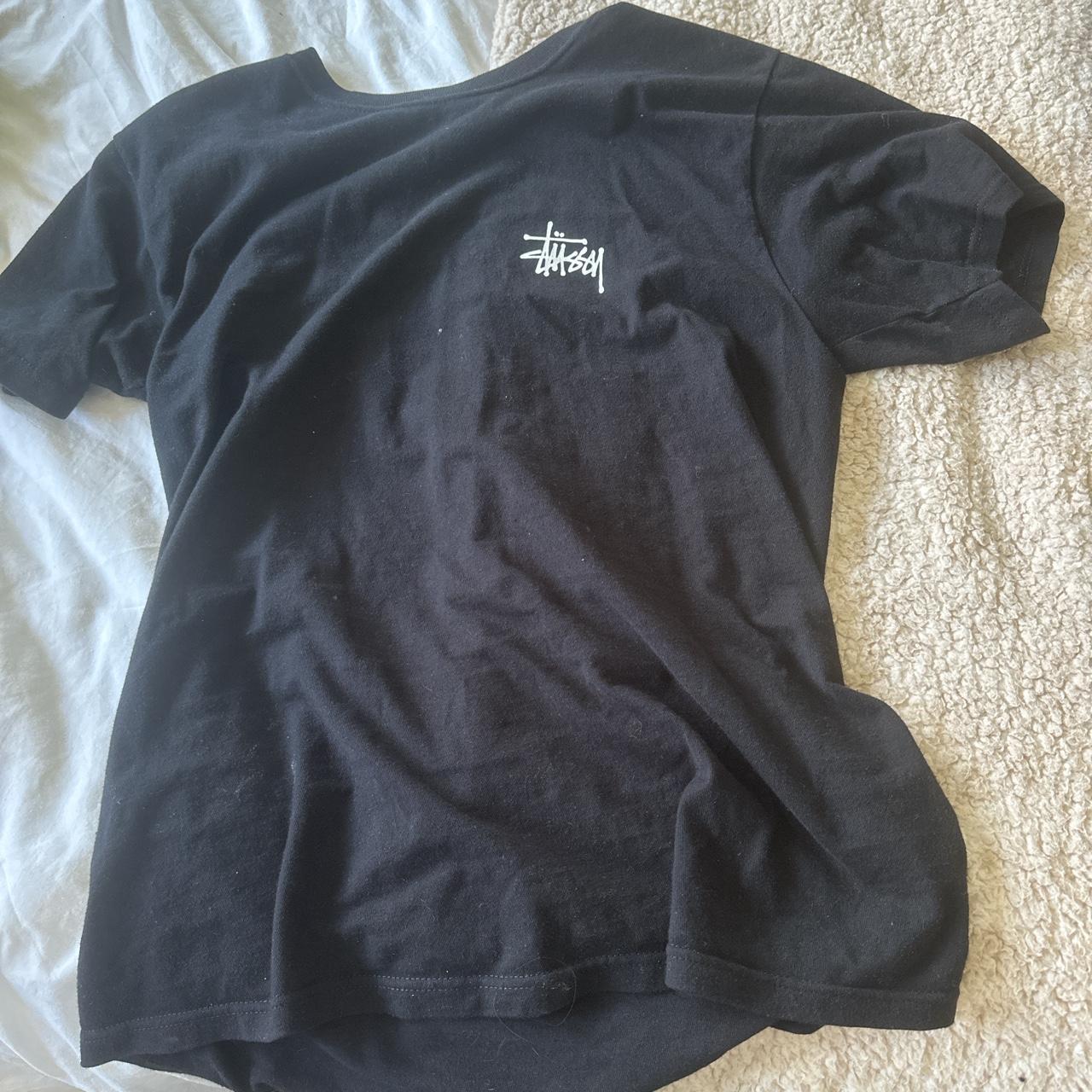 Stussy black t-shirt great condition hardly worn - Depop