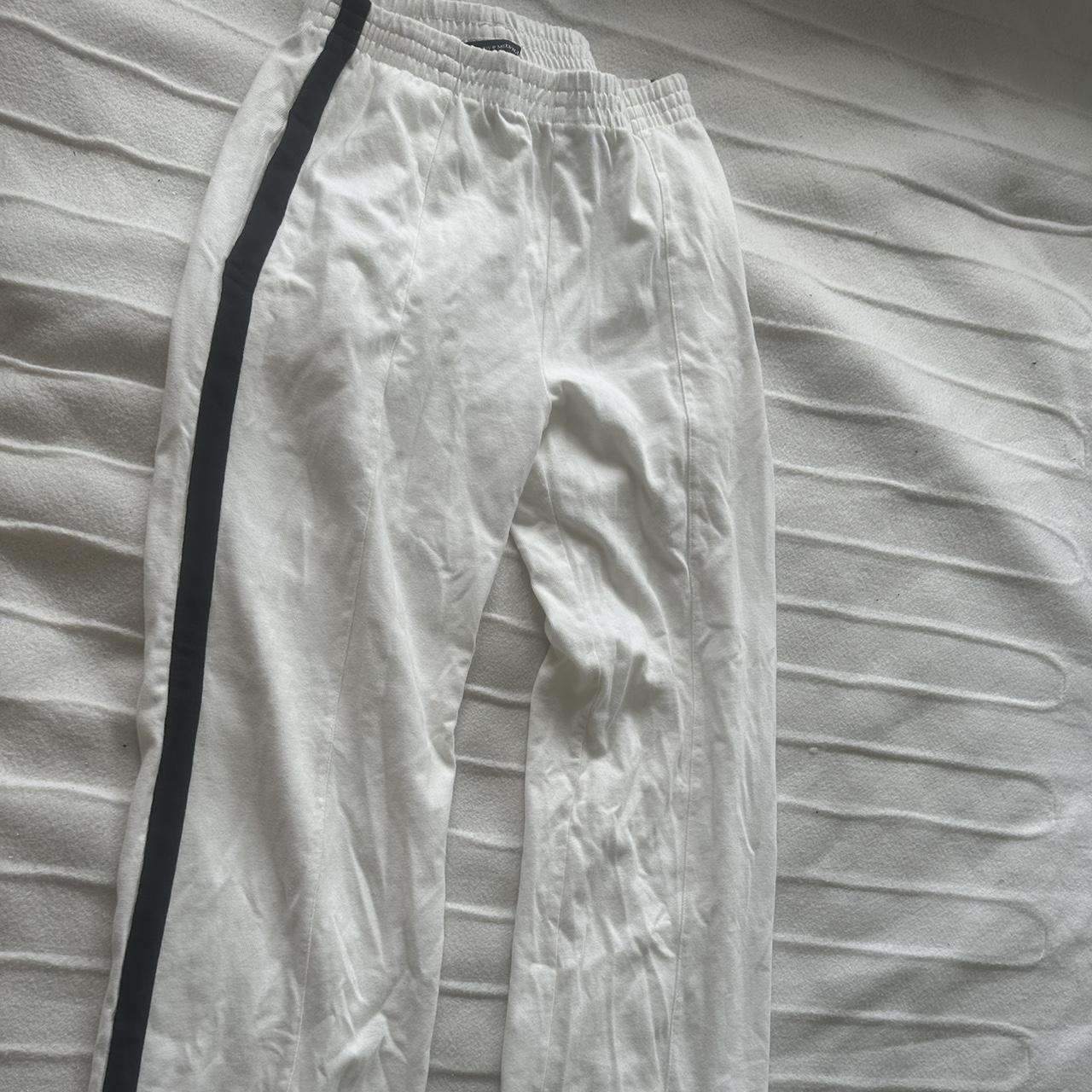 Brandy Melville white and navy track pants never worn Depop