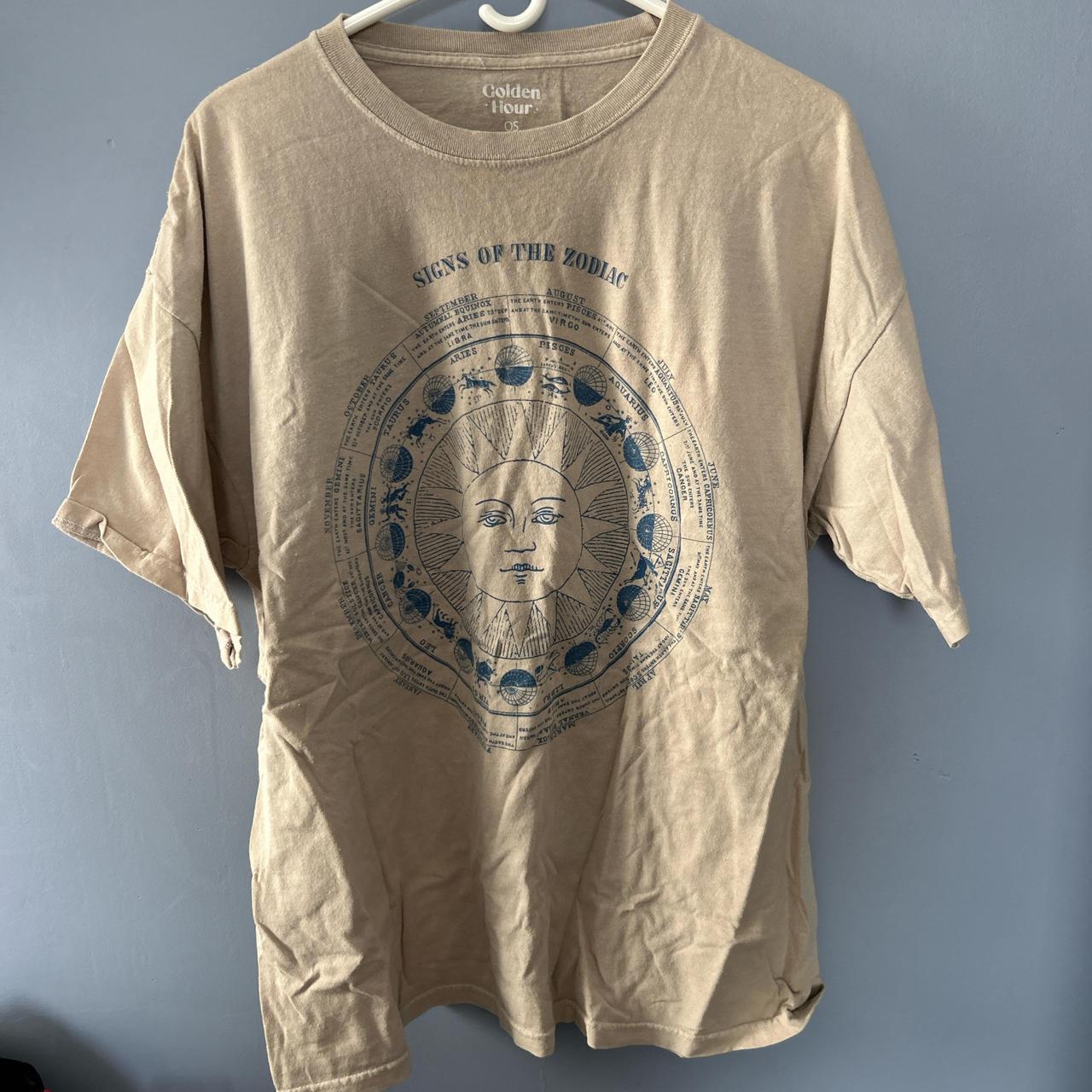 signs of the zodiac brown t shirt, technically “one... - Depop