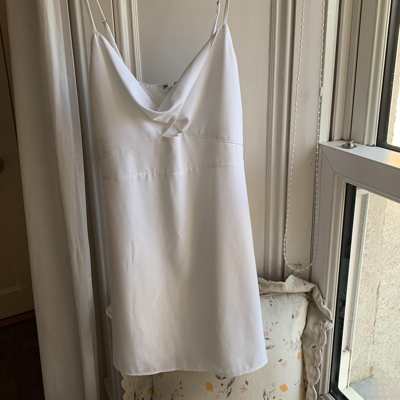 Abercrombie white twistfront cutout mini dress... Depop