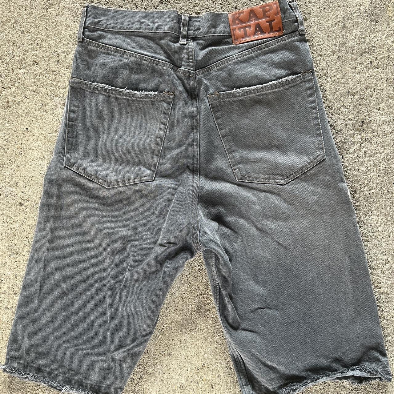 Kapital Bone Denim Jean Shorts Size... - Depop