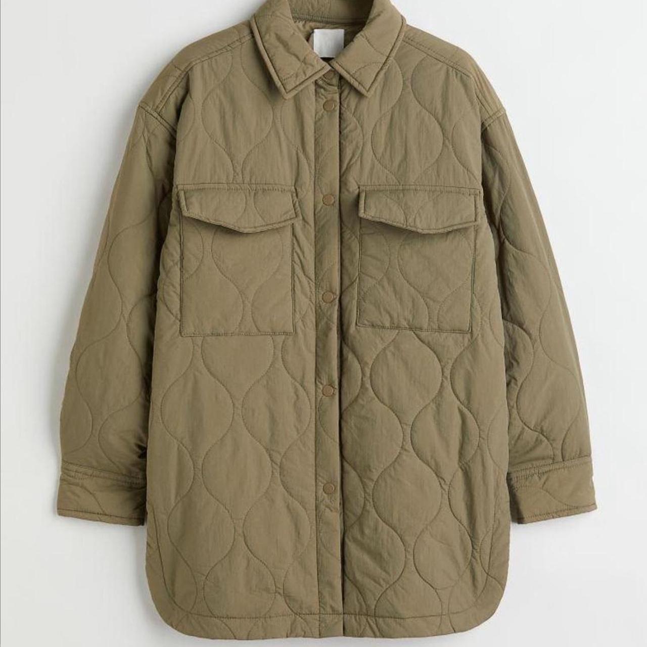 H&m Green Quilted Jacket Women's Oversized Quilted Coat