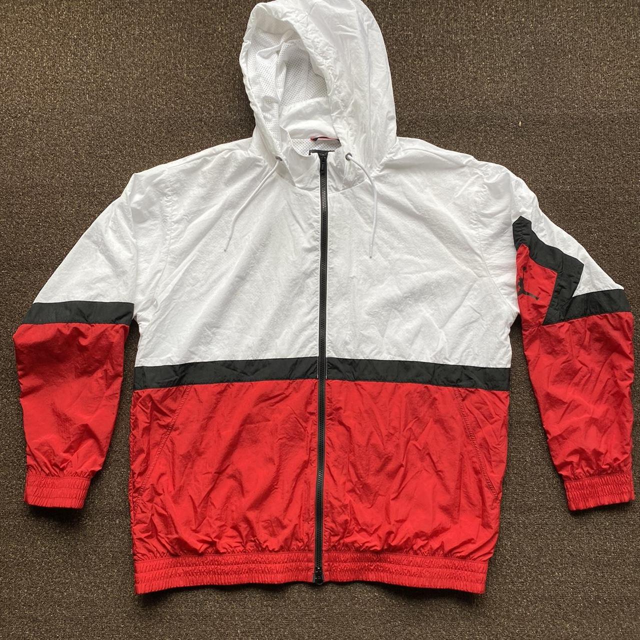 Red and white jordan windbreaker on sale