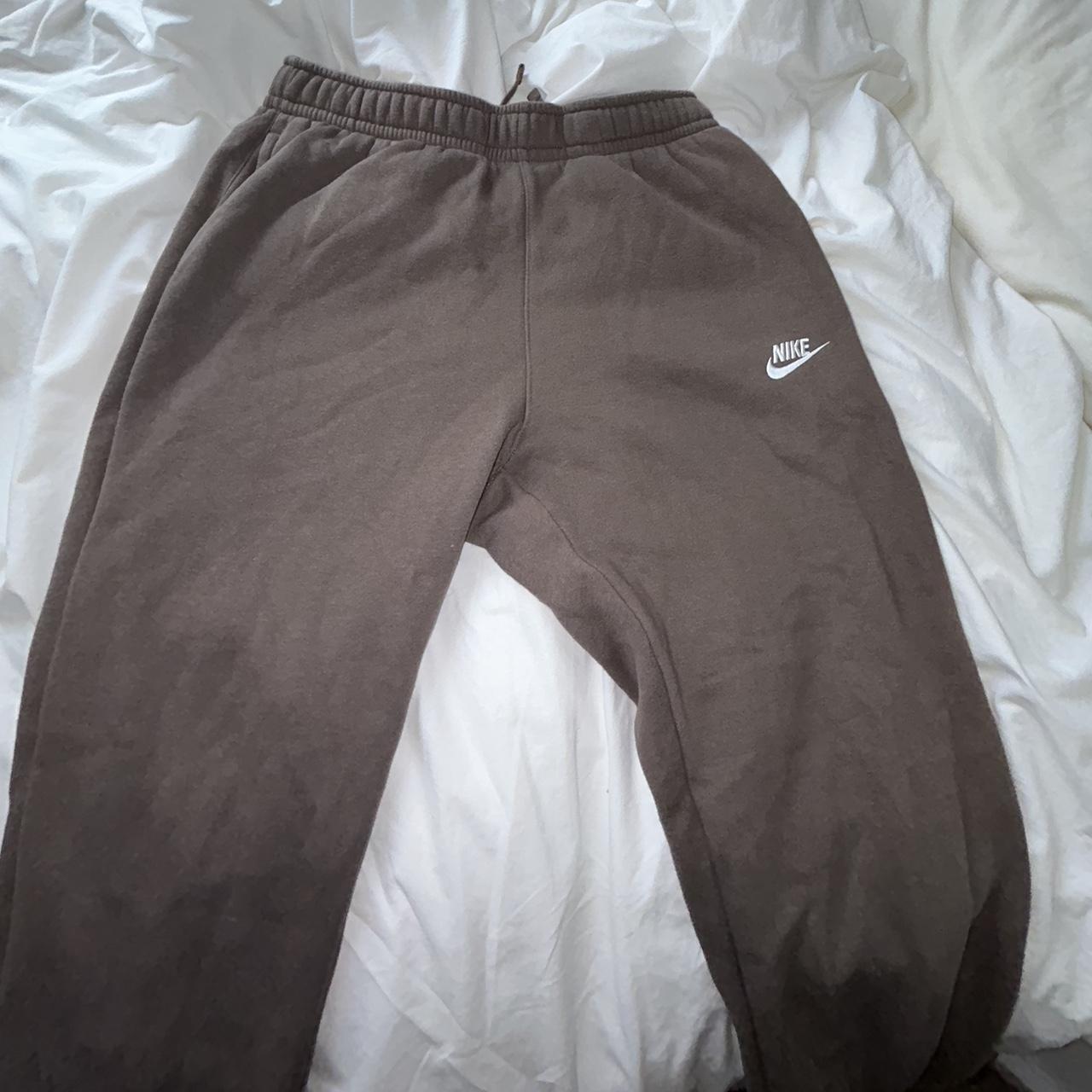 Nike Club brown cuffed joggers Size small Great... Depop