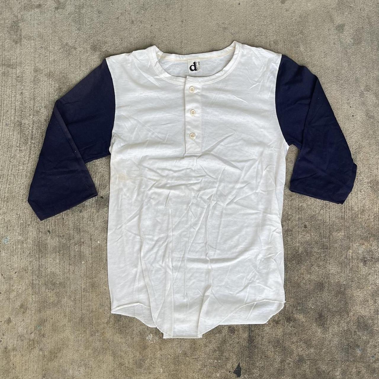 70's Vintage Raglan Shirt - Navy