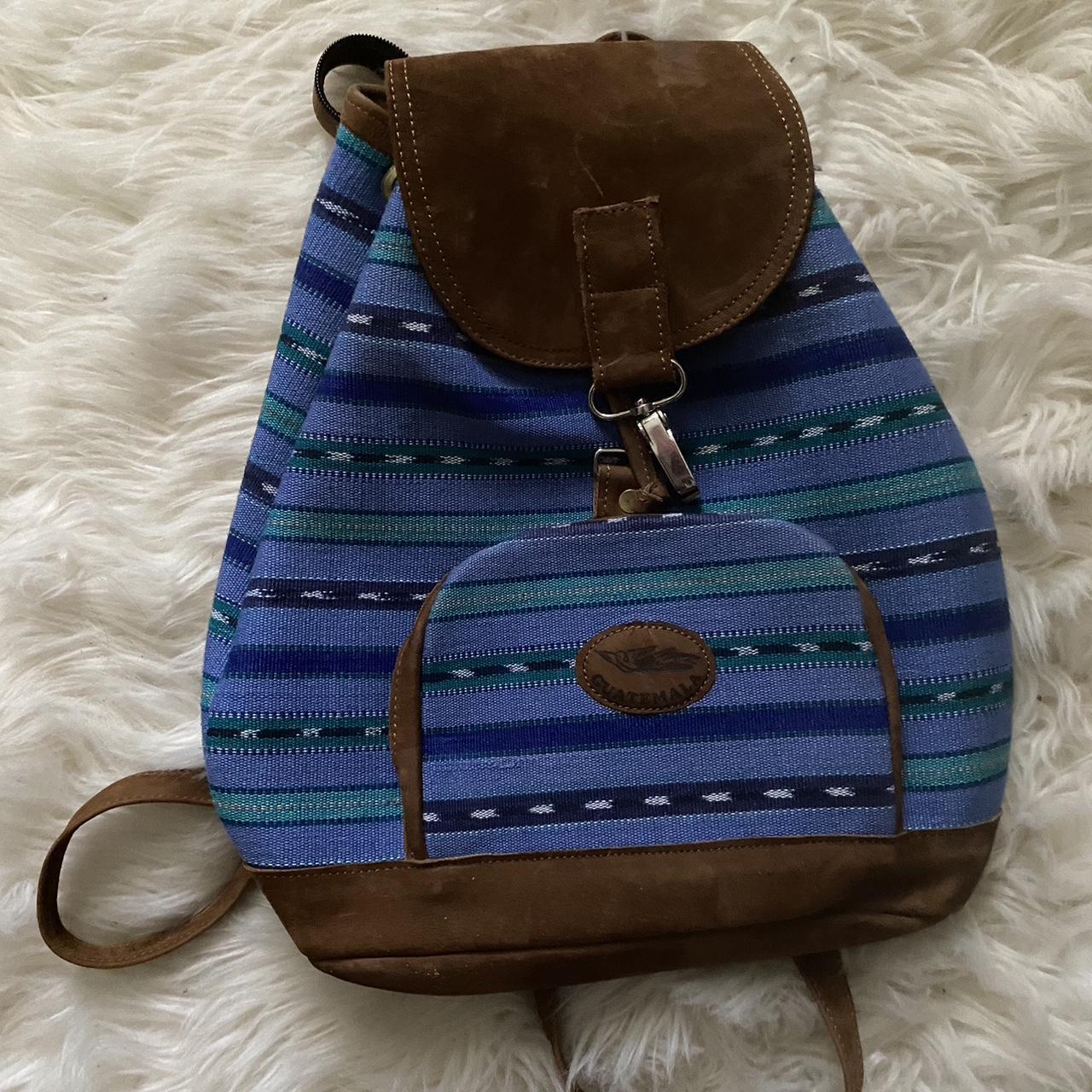 Women's Blue and Brown Bag Depop
