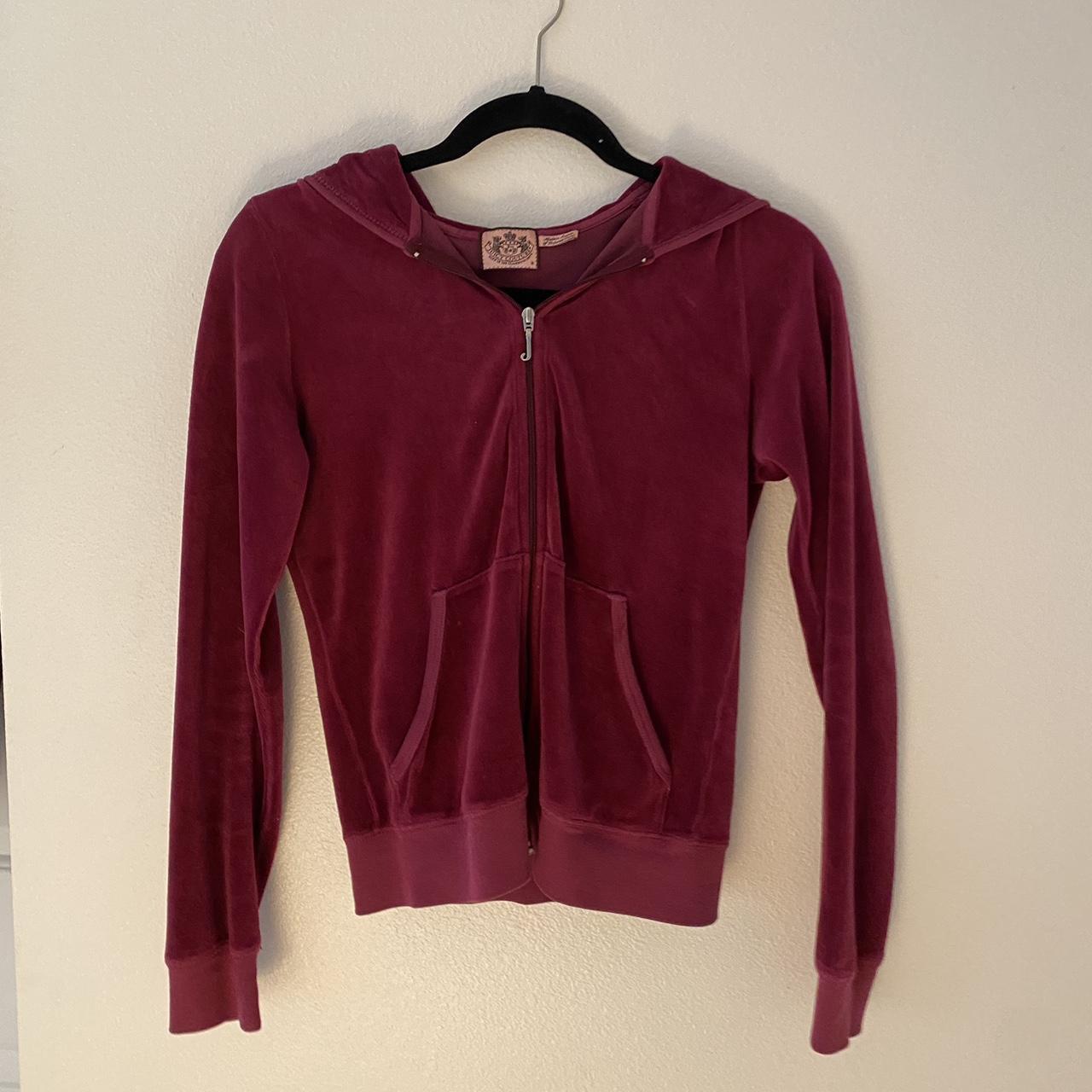 Juicy Couture Women's Burgundy Sweatshirt | Depop