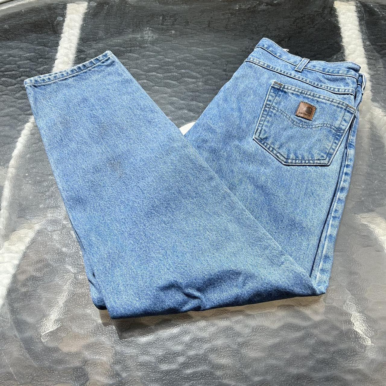 Carhartt Jeans Good condition, stain on back pant... - Depop