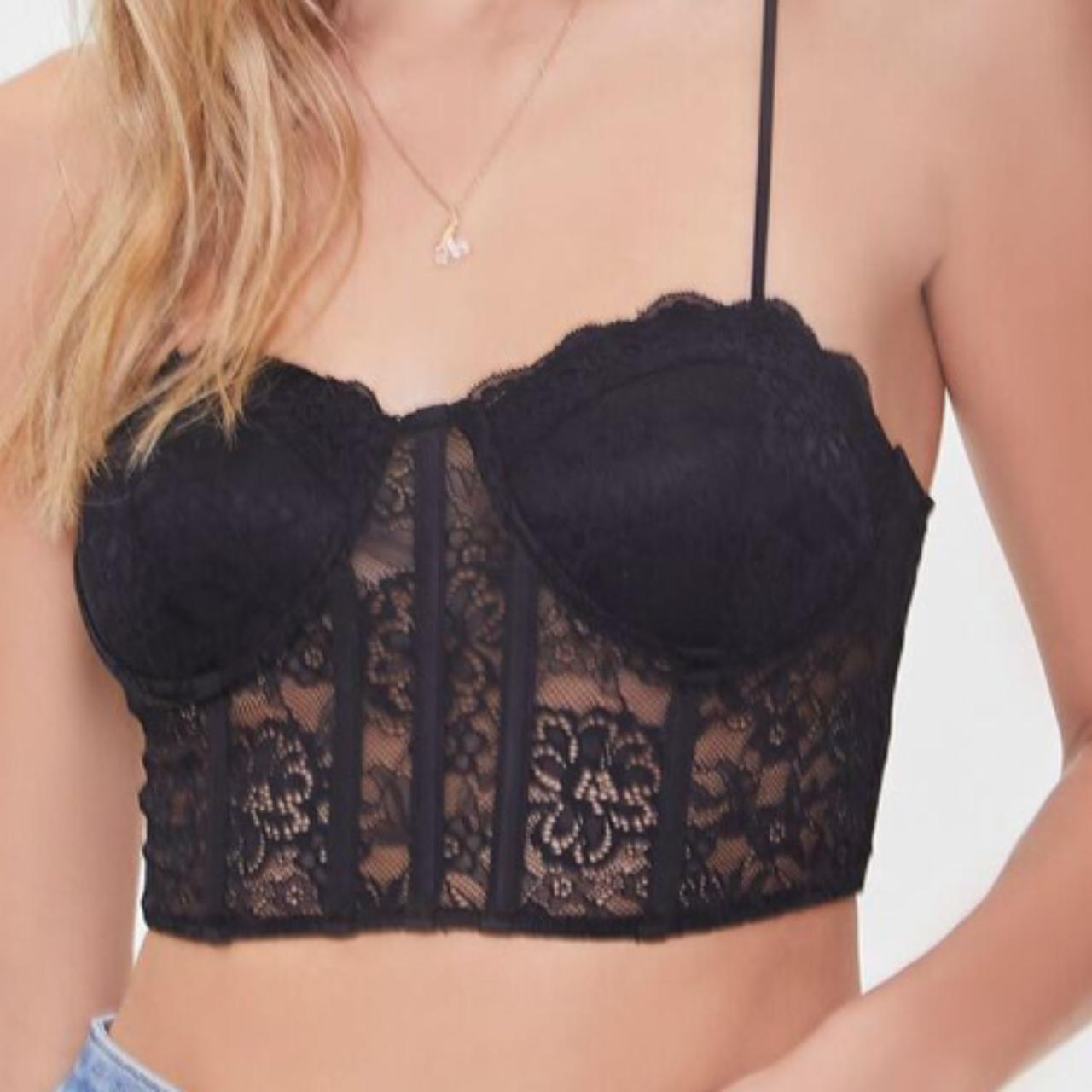 Forever 21,Forever 21 Strapless Underwire Floral Lace Bralette