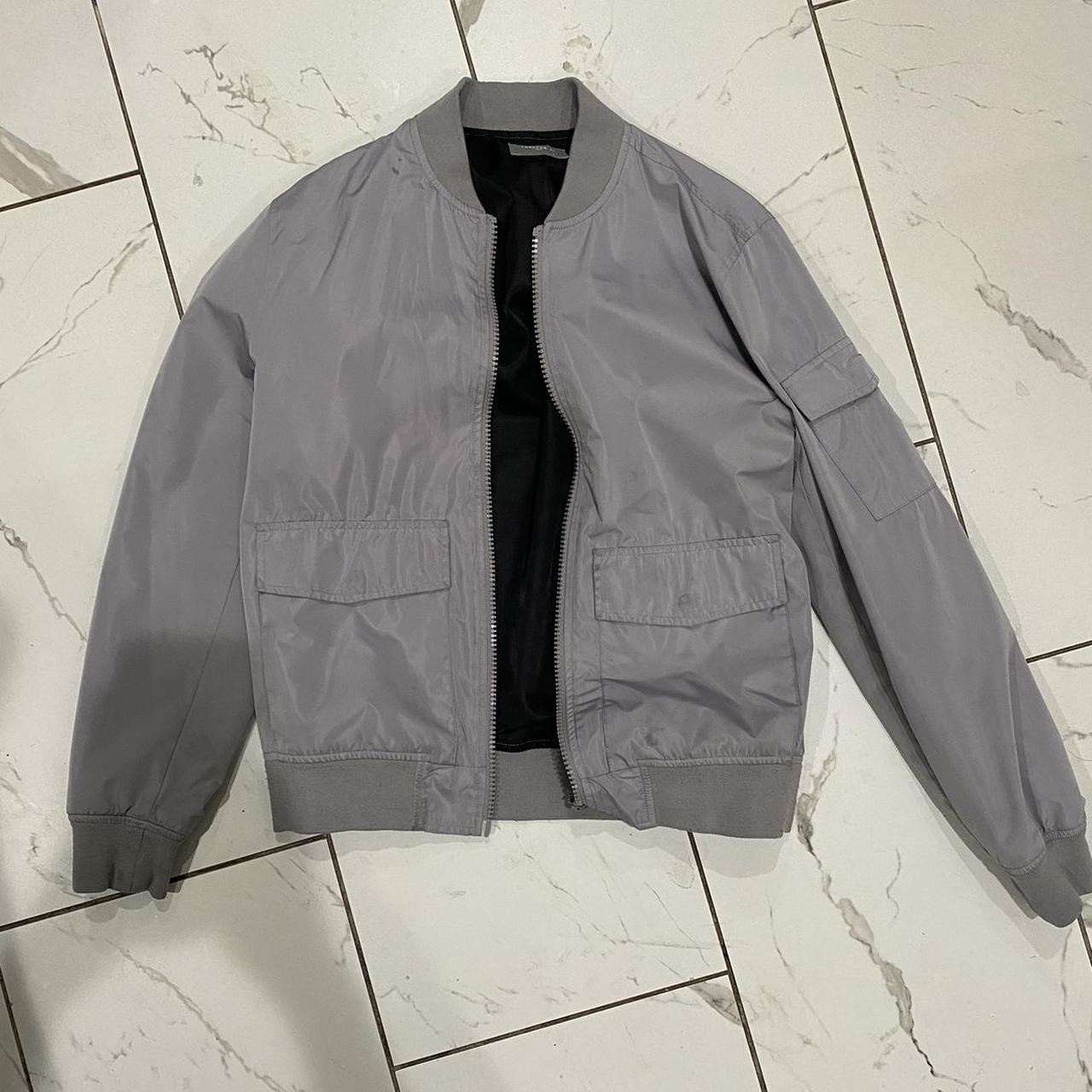 Grey Jacket Forever 21 Forever 21 Men Gray/silver Bomber Jacket