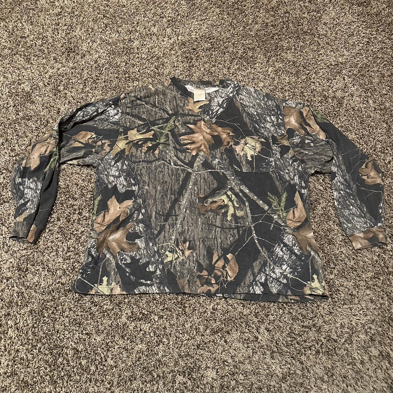 VTG Y2K Mossy Oak Camouflage LongSleeve T-shirt... - Depop