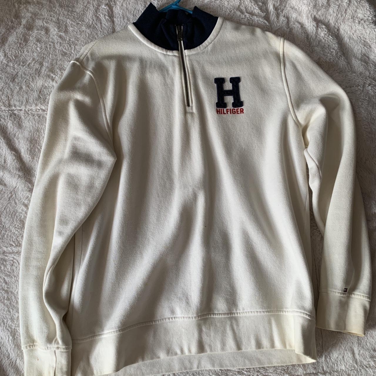 Size: L Vintage Quarter-Zip Tommy Hilfiger... - Depop