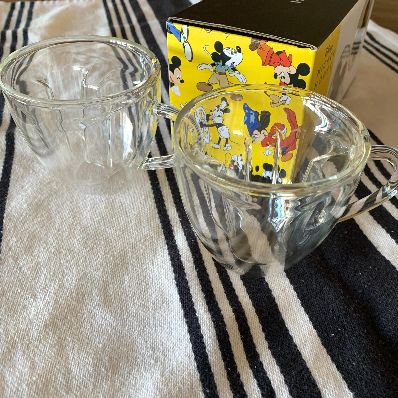 JoyJolt Disney Mickey Mouse 3D Double Wall Glass Espresso Cups 5.4 Oz Set  Of 2