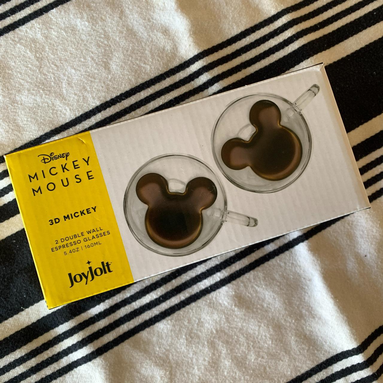 JoyJolt Disney Mickey Mouse Double Wall Espresso Glasses Cups - NEW Set of 2