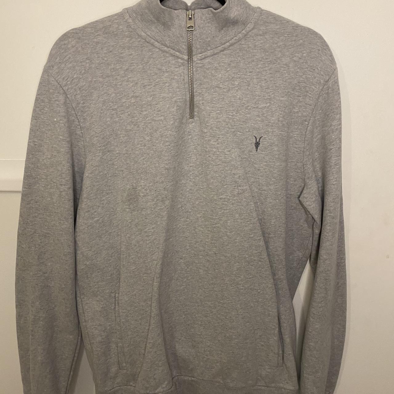 Men’s All Saints Grey Half Zip Jumper M AllSaints... Depop