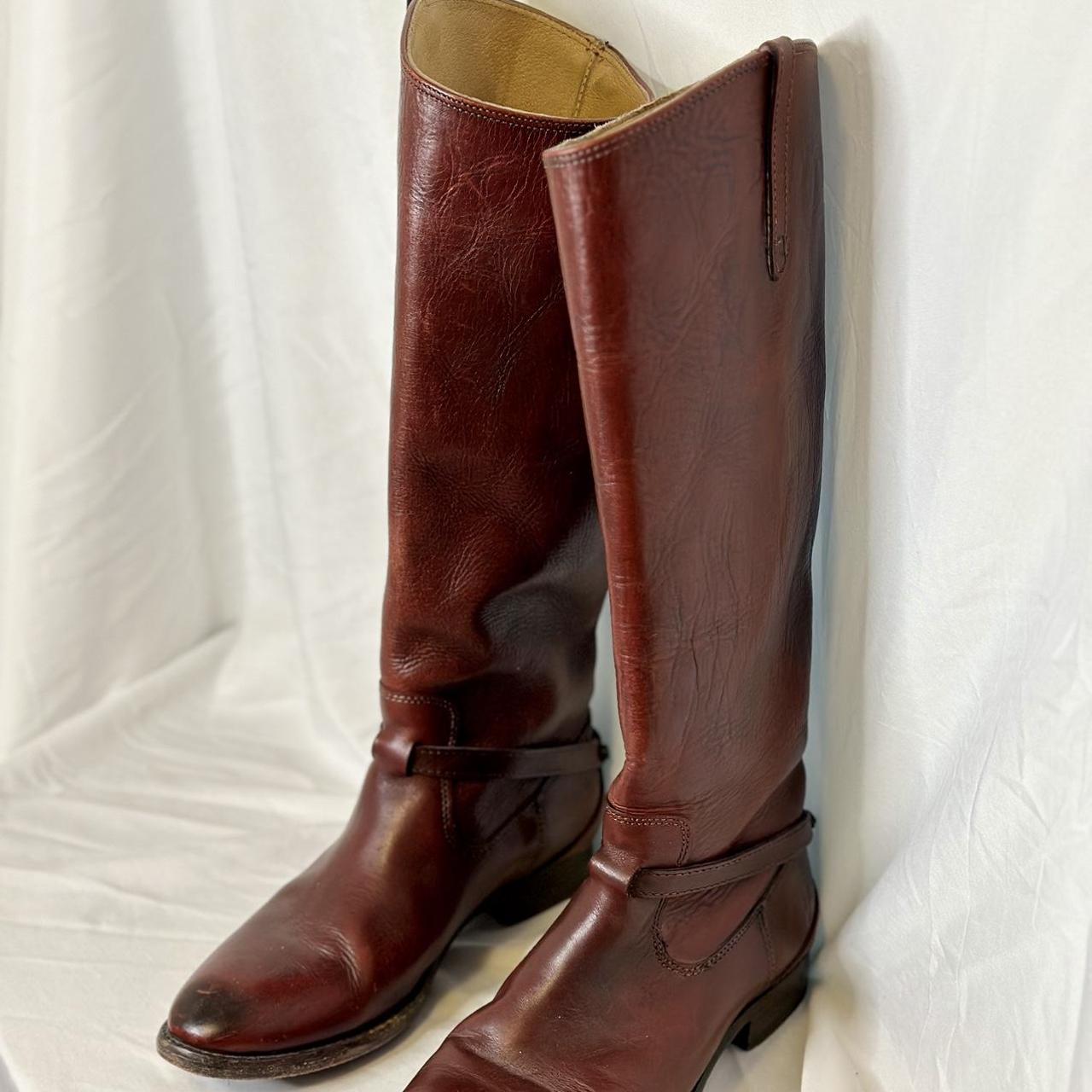 Frye Women's Burgundy Boots | Depop