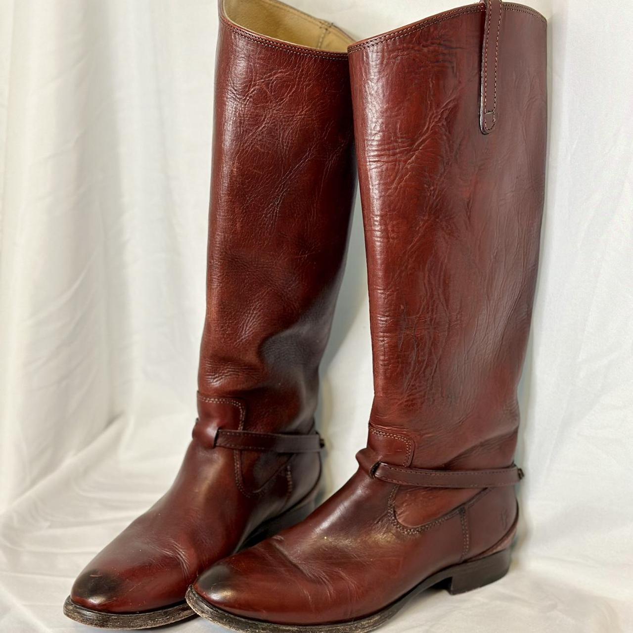 Frye Women's Burgundy Boots | Depop