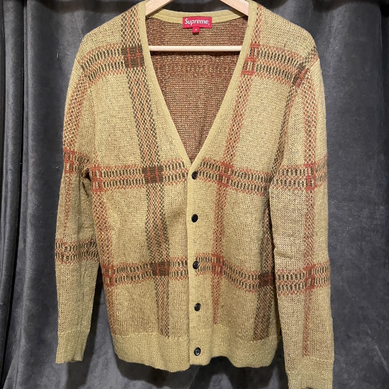 Supreme Plaid Mohair Cardigan, Mustard, Size M, Kept in...