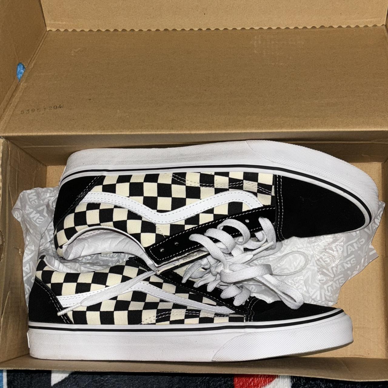 Checkerboard vans like new worn about 5 times