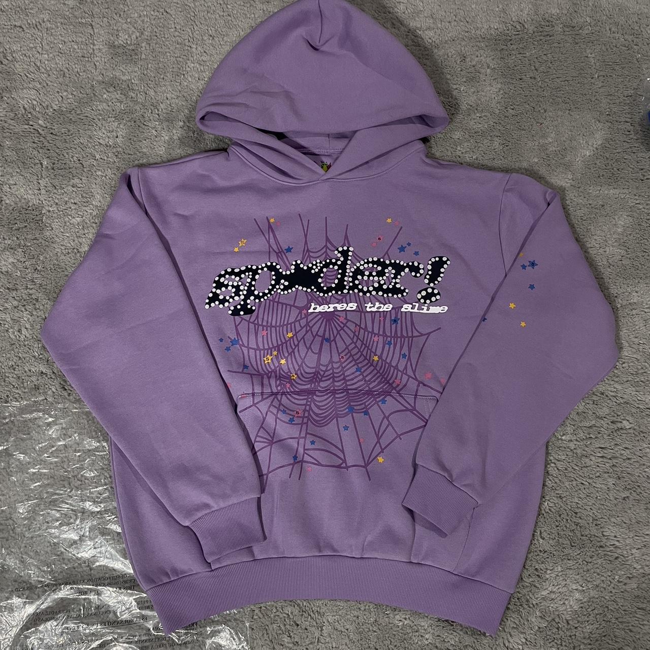 Sp5der Acai Hoodie ‘purple’ Size Small - Depop