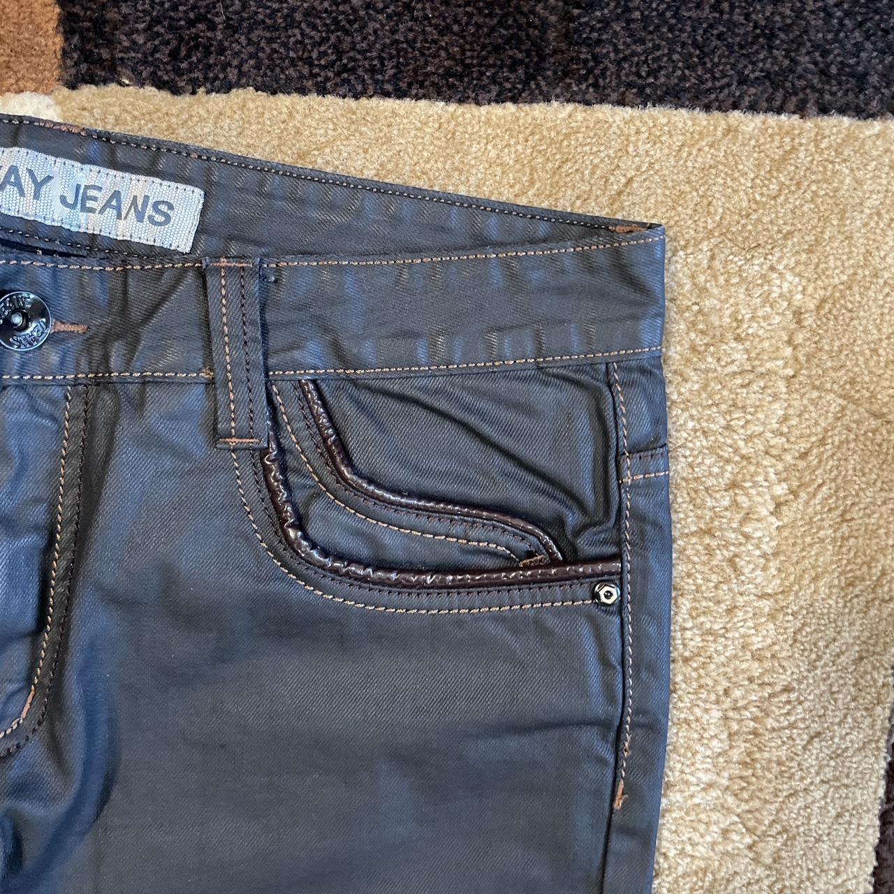 vintage way jeans wax denim pants sick pair of waxy... - Depop