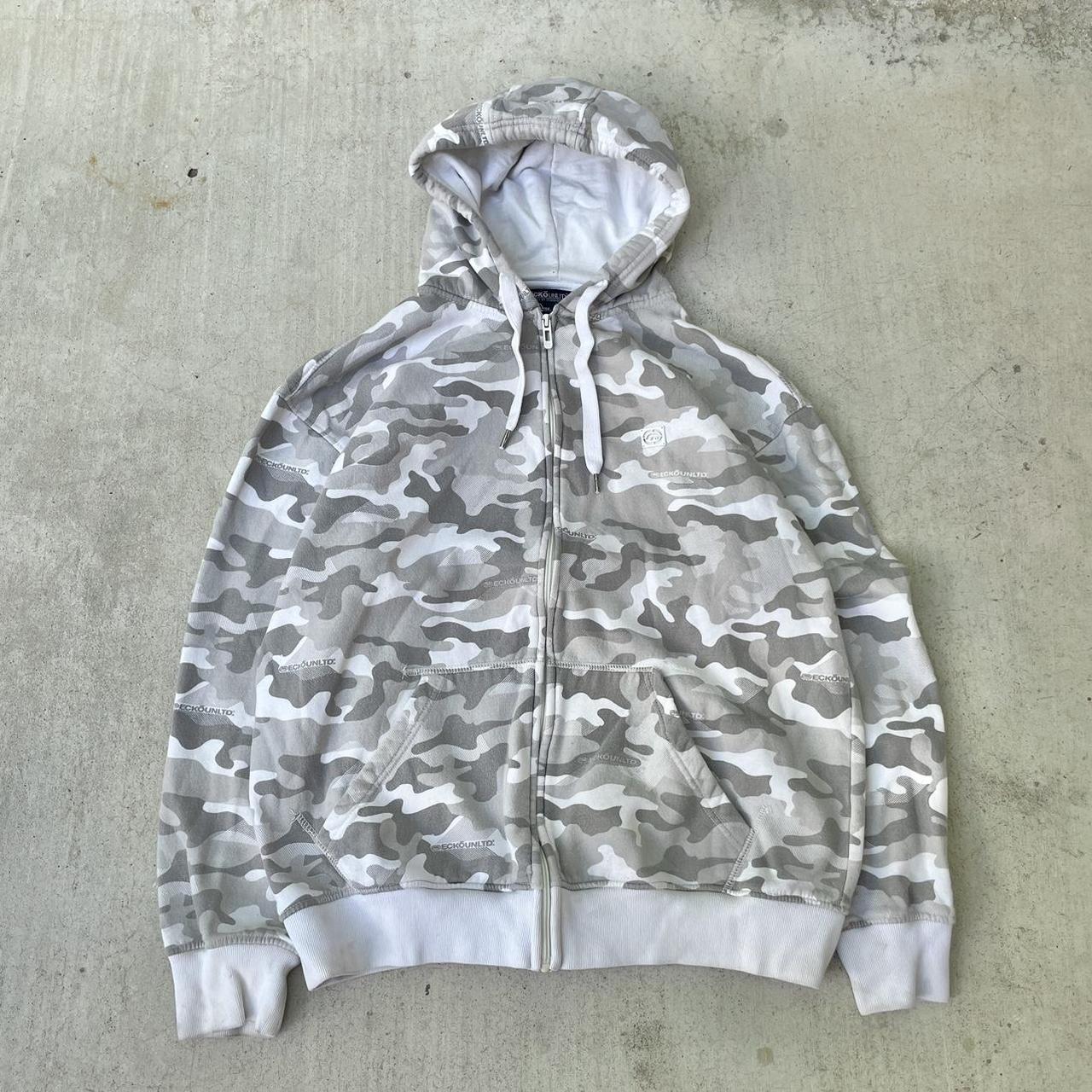 vintage y2k ecko unltd camo hoodie sick ecko hoodie... - Depop