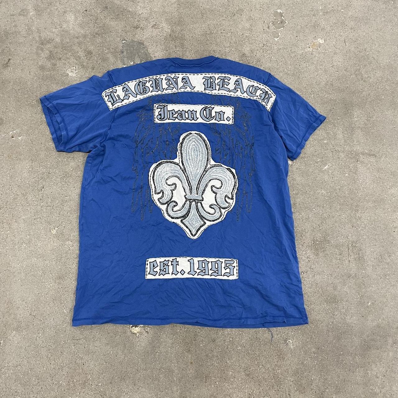 Affliction Men's T-shirt - Blue - L – vintage y2k… - image 1