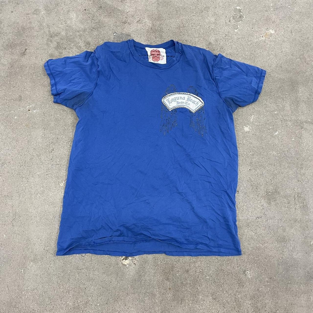 Affliction Men's T-shirt - Blue - L – vintage y2k… - image 3