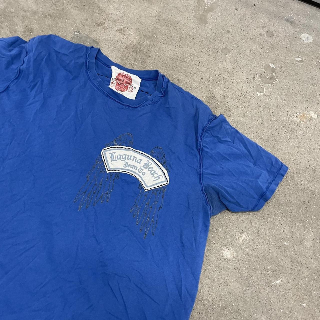 Affliction Men's T-shirt - Blue - L – vintage y2k… - image 4