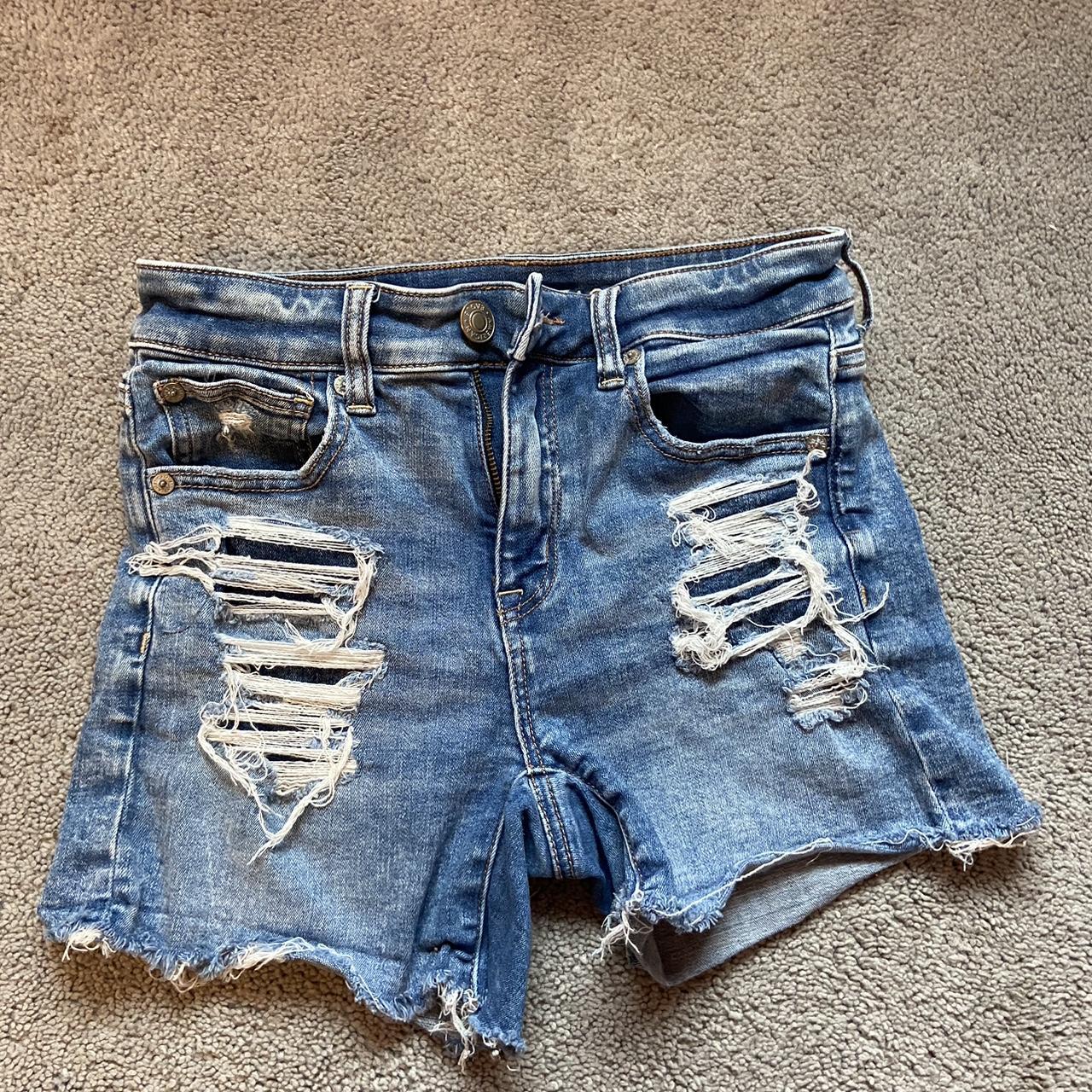 American Eagle Women's Blue Shorts Depop