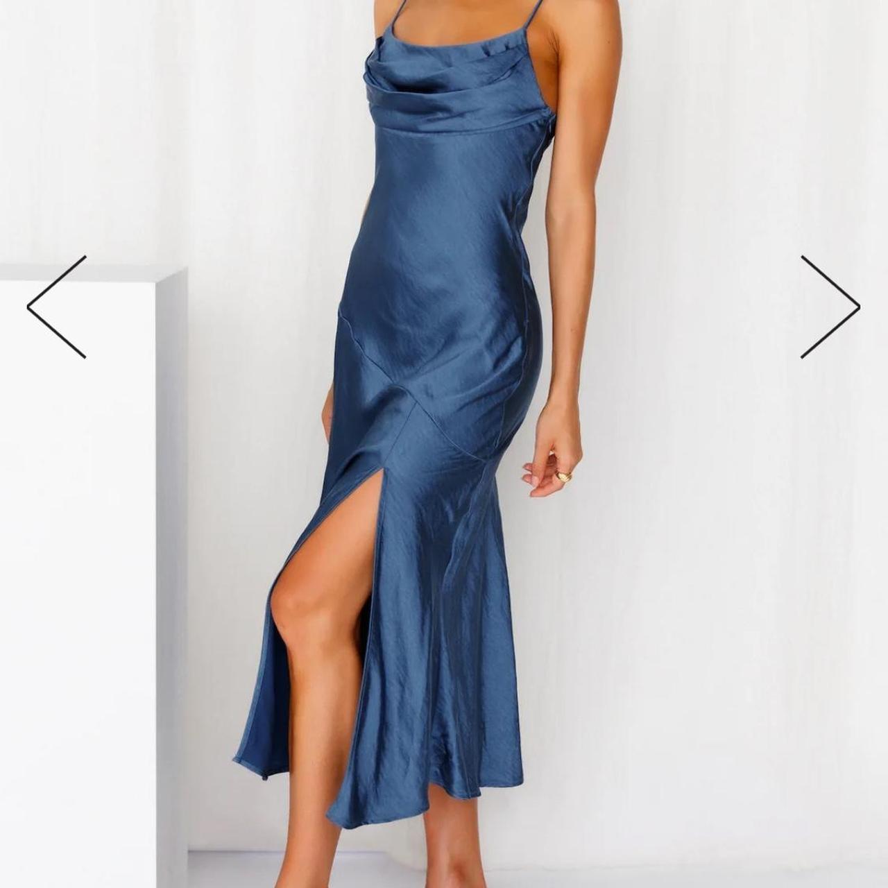 HELLO MOLLY Lychee Martini Midi Dress in Navy US... Depop