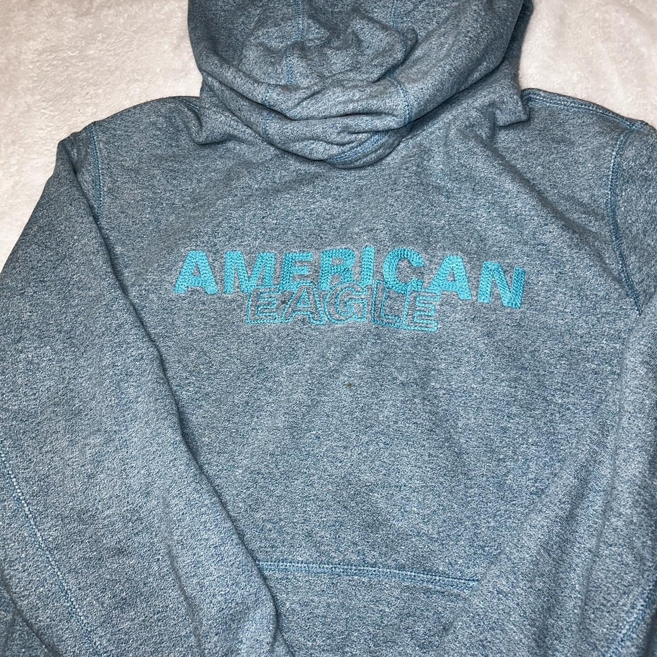 American Eagle Hoodie Mens Large Small Tear On Depop 