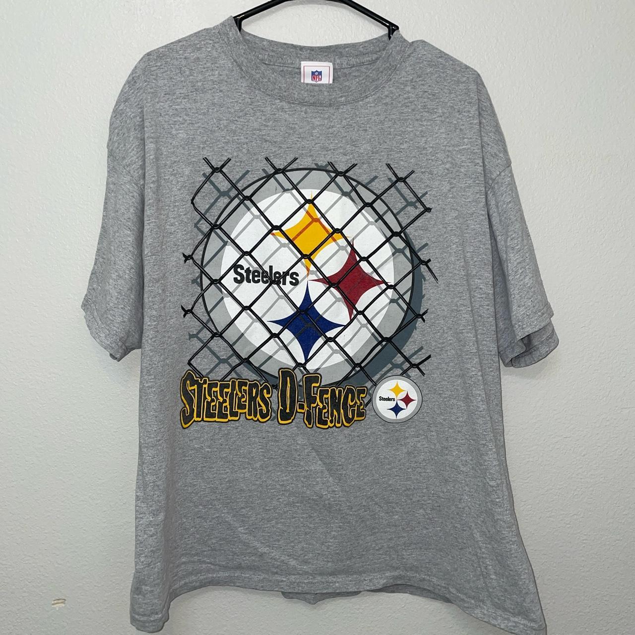 Vintage Pittsburgh Steelers Shirt. Grey henley long - Depop