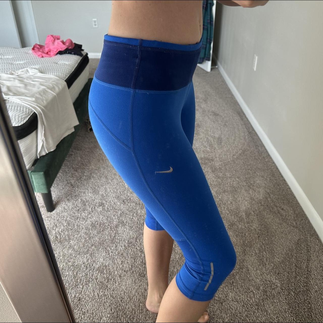 Nike dri-fit navy blue leggings! - high rise - in - Depop