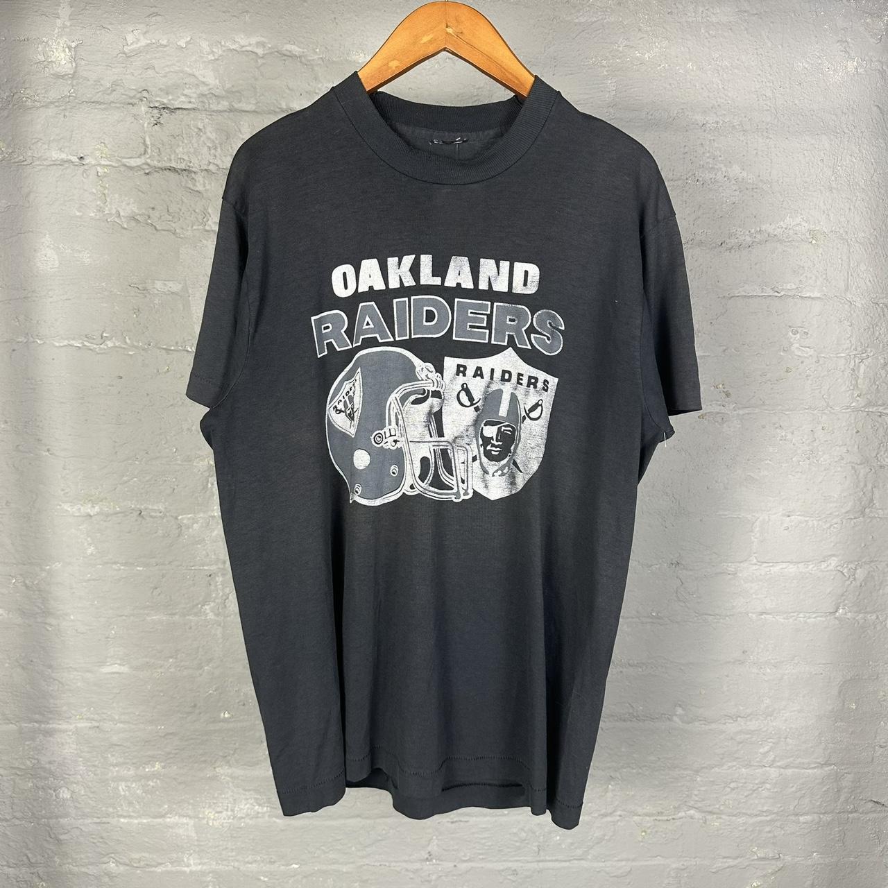 Vintage Oakland Raiders Single Stitch Black Tee #nfl - Depop