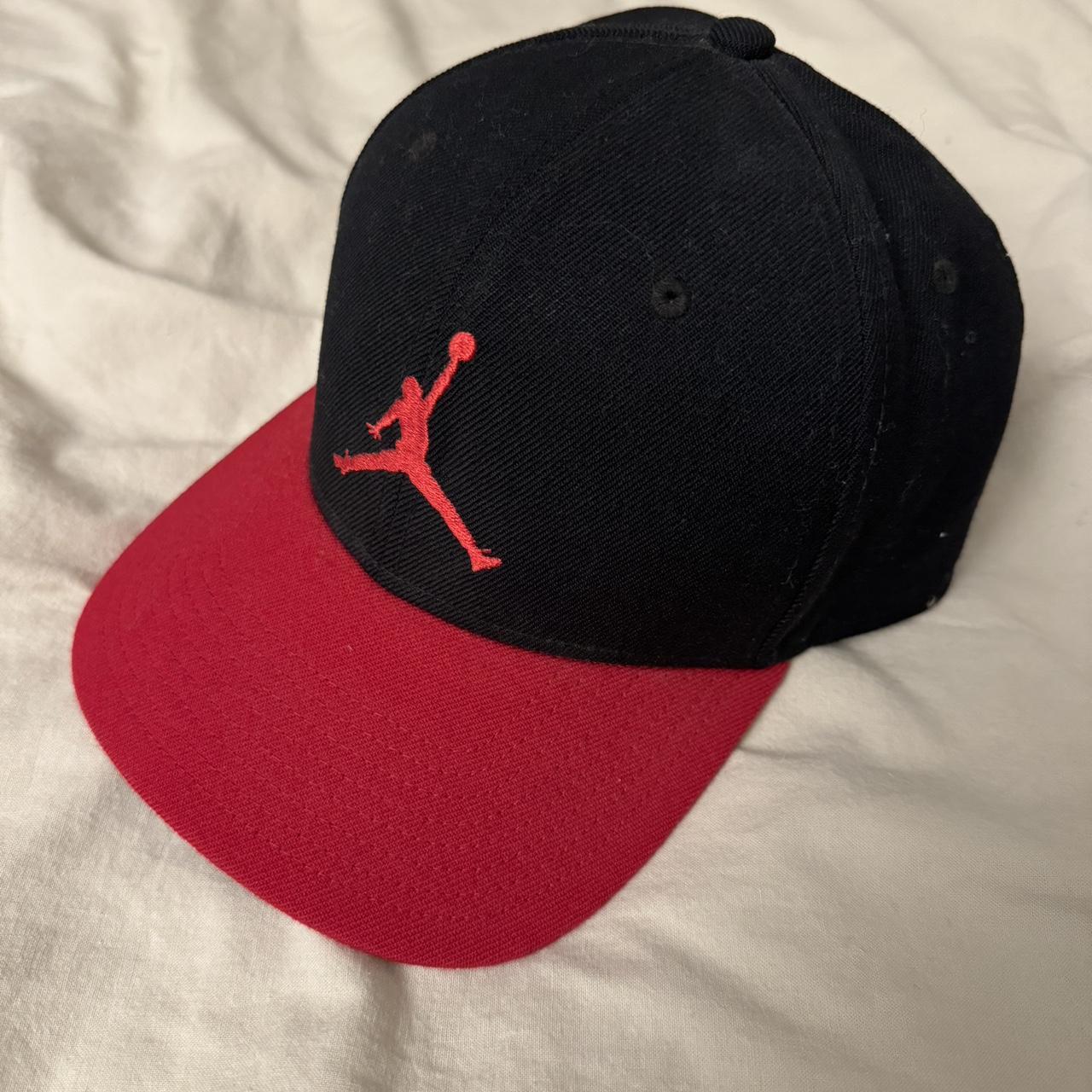 Air Jordan Jumpman Hat Cap SnapBack Black Red Logo... Depop