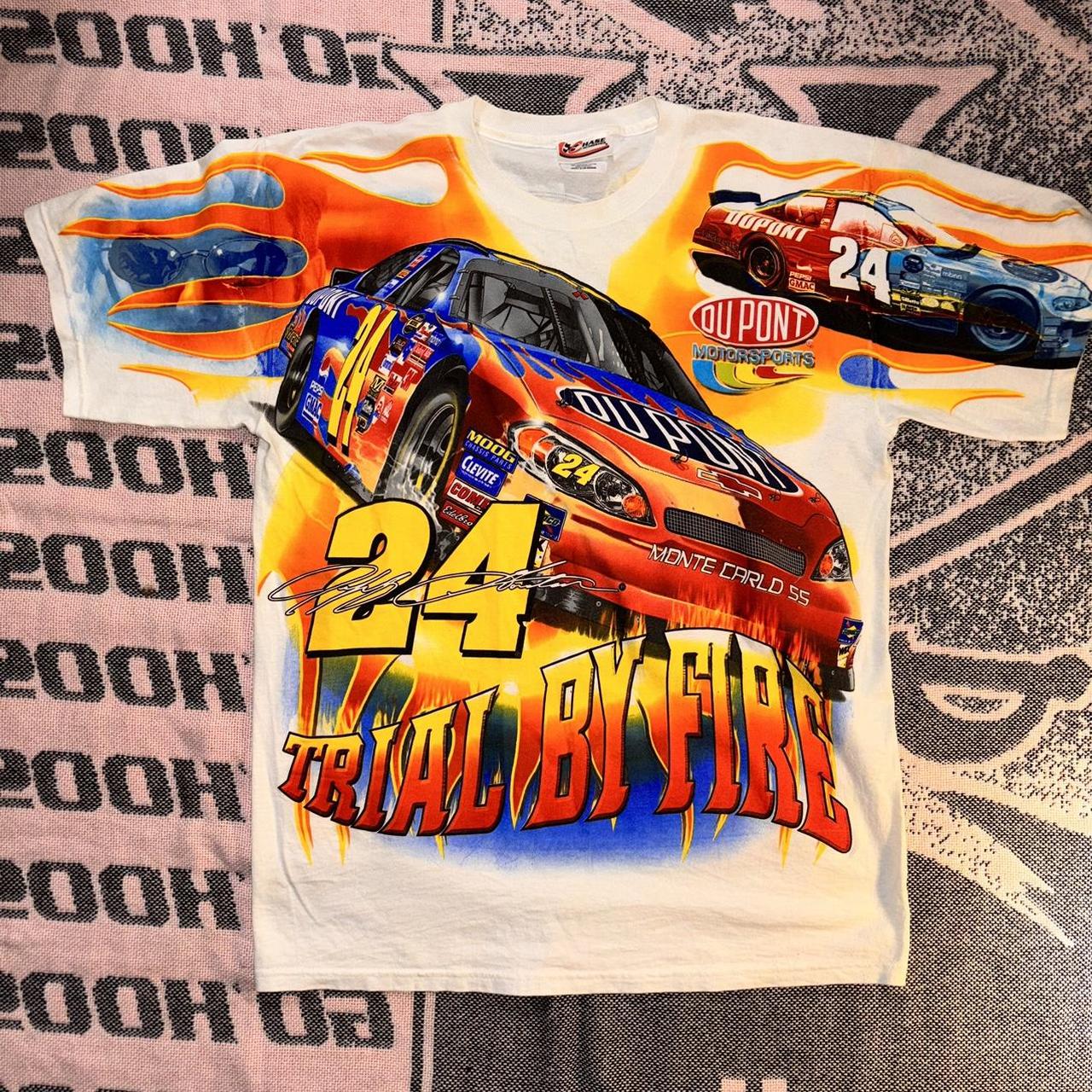 Du Pont Racing 2006 Jeff Gordon Trial By Fire All Over Graphic authentic Tee Shirt