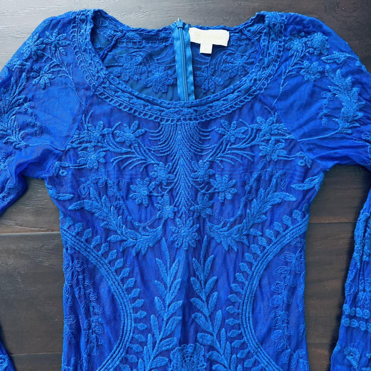 Goldie London Sexy Royal Blue See-Through Lace... - Depop