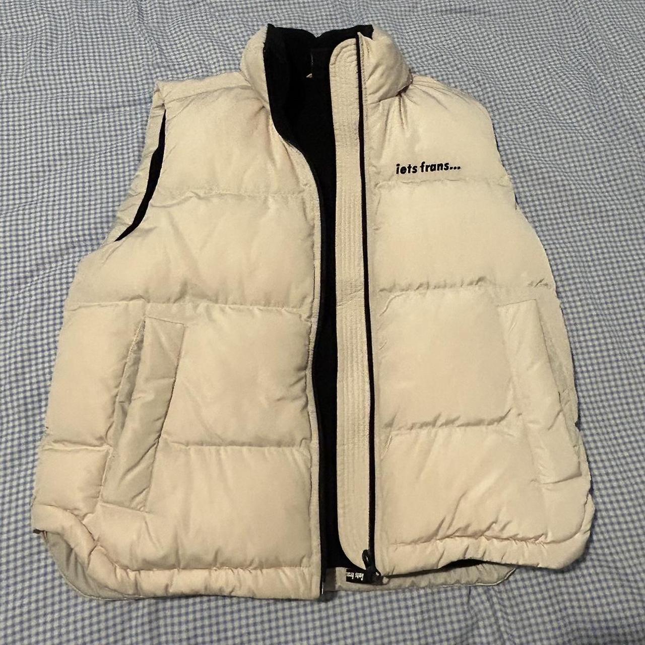 Urban Outfitters Iets Frans Gilet Cream and black... - Depop