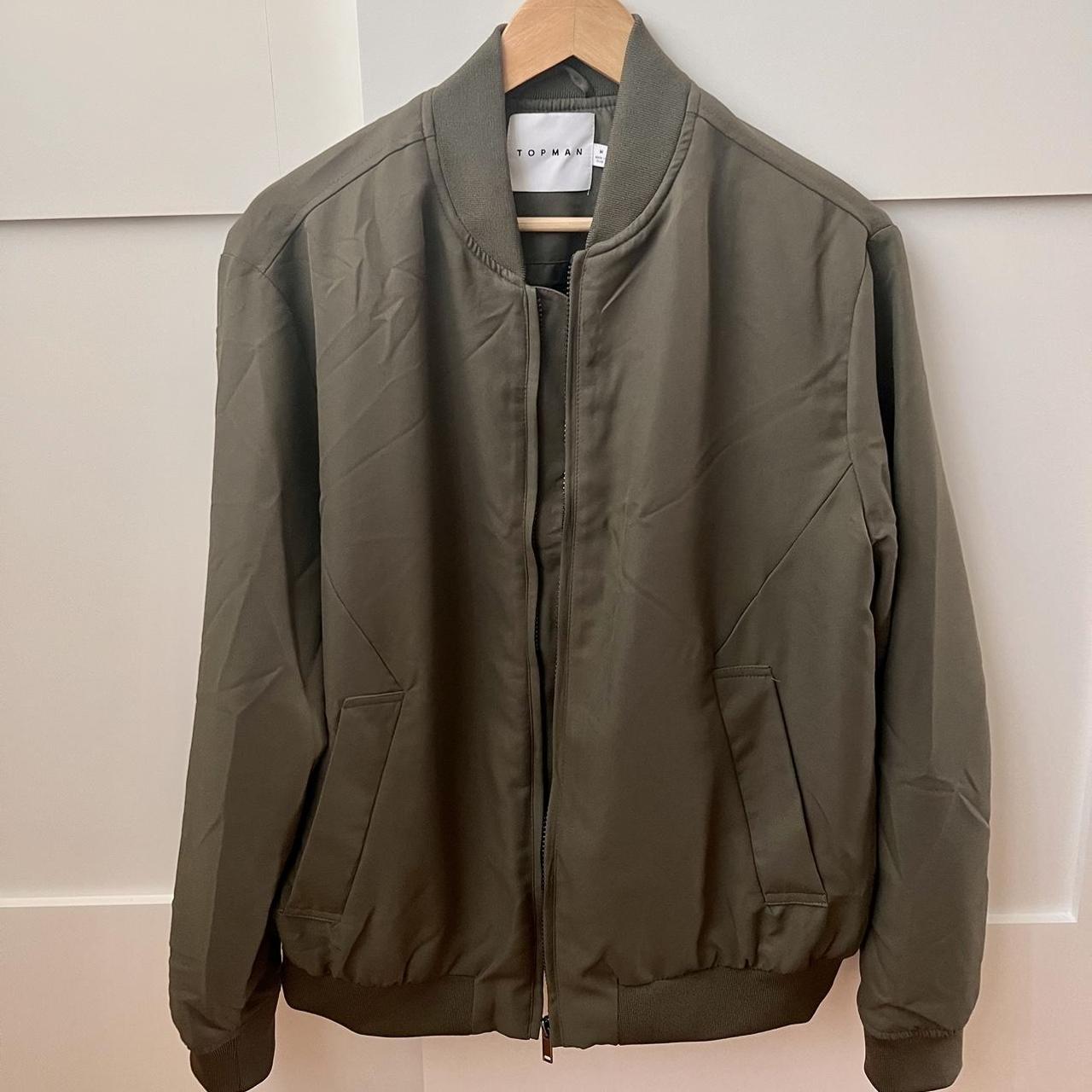 Topman Men's Khaki and Green Jacket | Depop