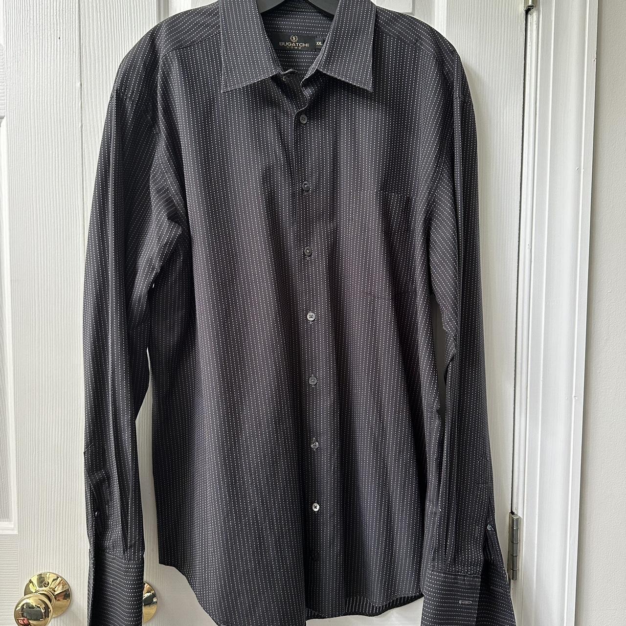 Bugatchi Men's Grey and Black Shirt