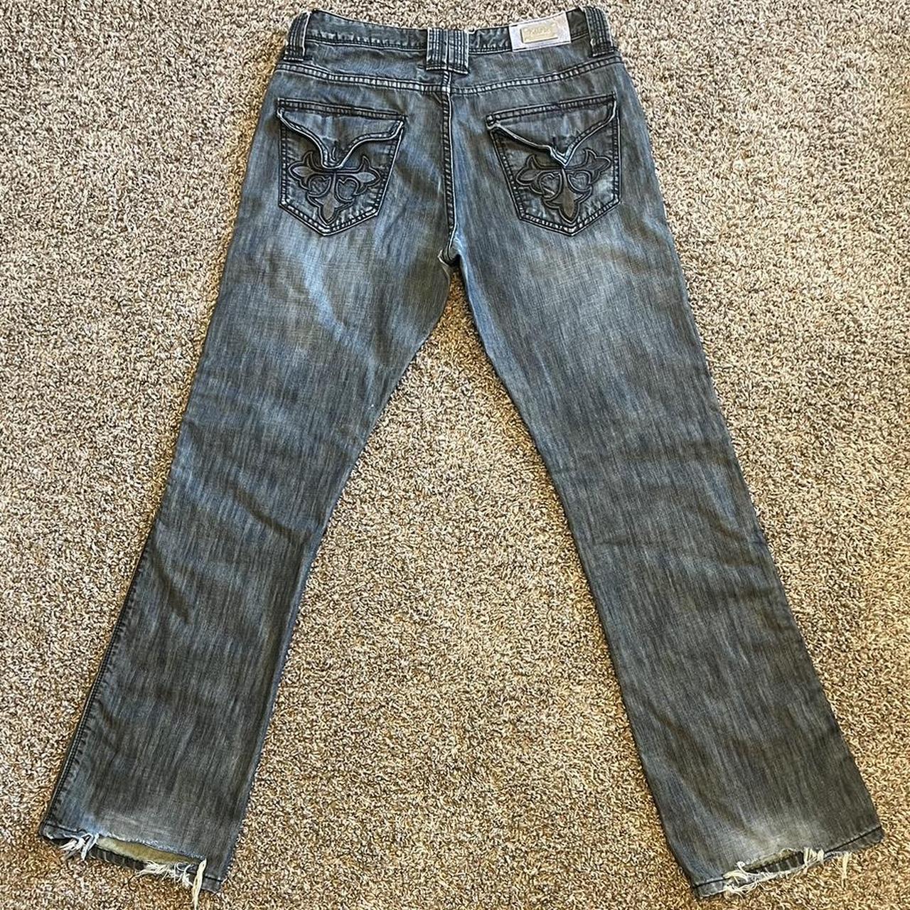 Xios iron cross jeans nice wash and fit small rip... Depop
