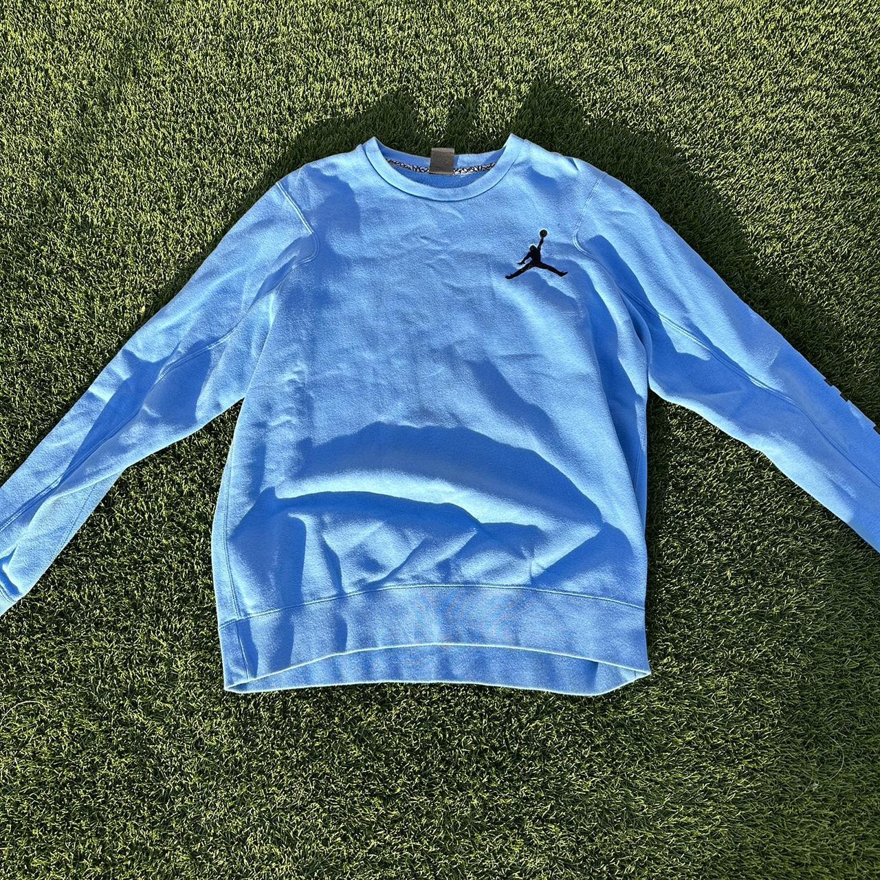 Jordan Men's Blue Sweatshirt Depop